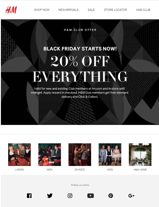 H&m thanksgiving shop sale 2018