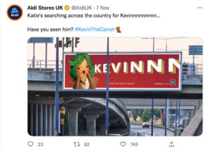 Aldi kevin the carrot ad build-up tweet