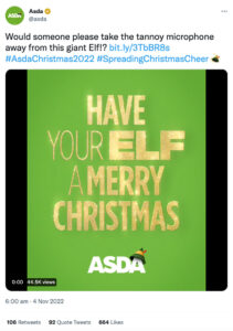 Asda Elf ad tweet