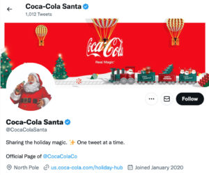 Coca-cola santa twitter profile