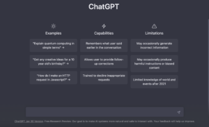 ChatGPT interface